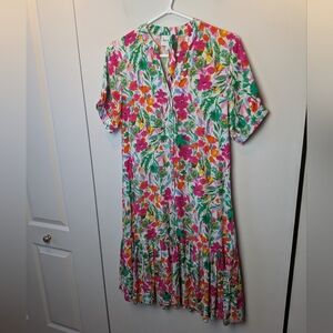 LEO & UGO Paris Floral Mini Women Dress Button Closure Size 1 = 6 Or 8